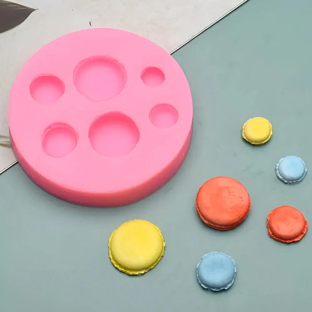 Molde de Silicona Redondo Macarons X 6 Cavidades
