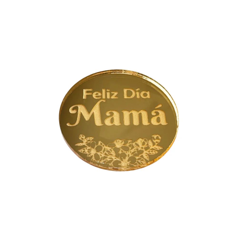 Moneda espejo dorada Feliz Día Mamá 6 unidades - Image 2