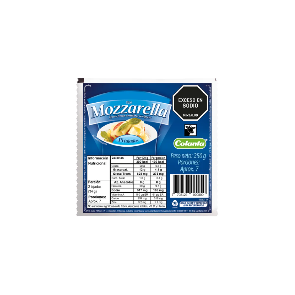 Mozzarella Colanta 250 Gr