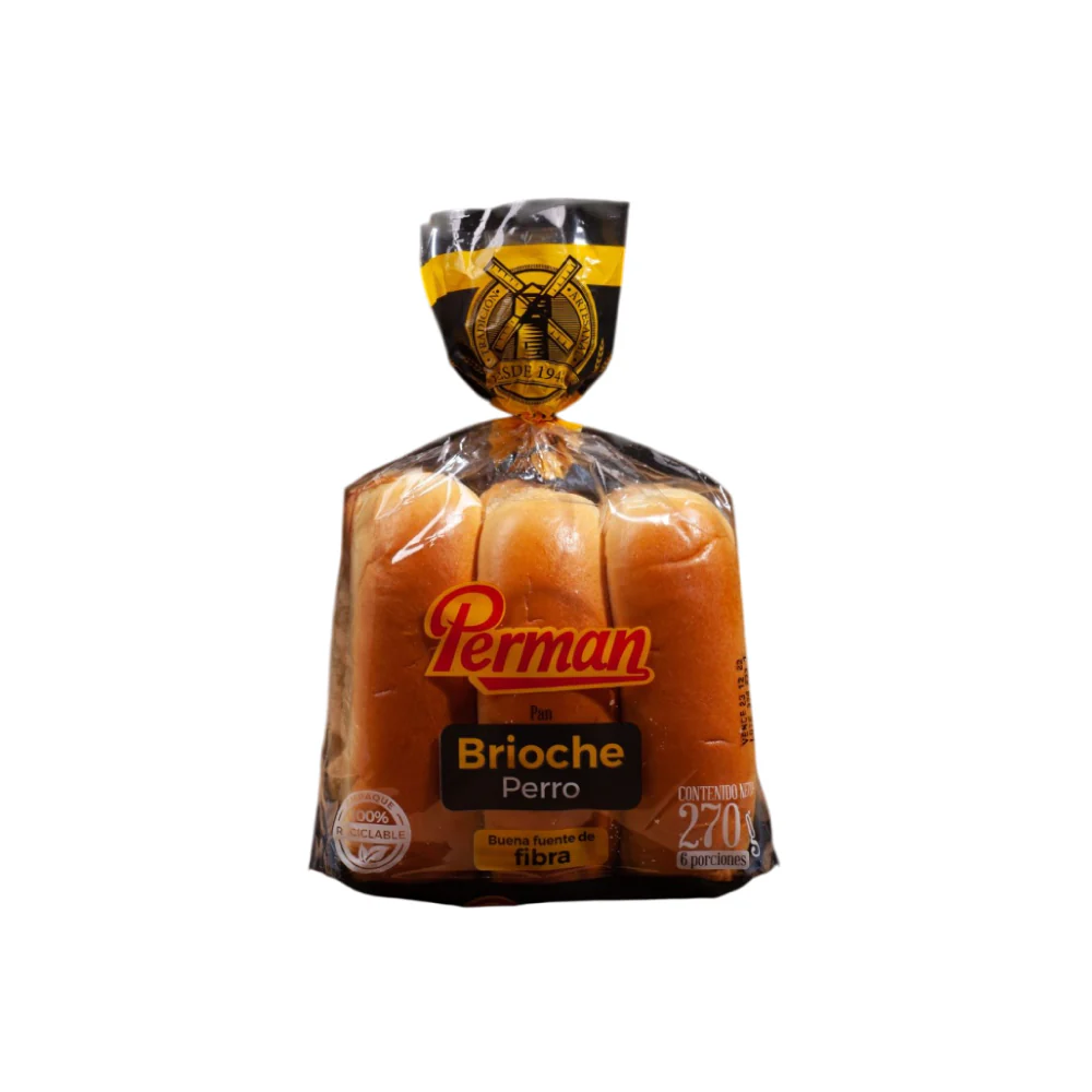 Pan Brioche Perro Perman 6 Unidades