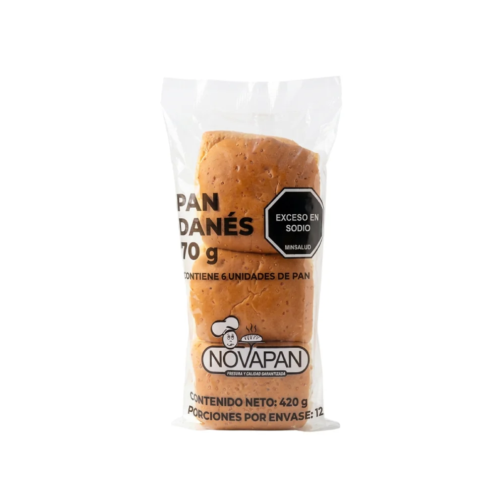 Pan Danés Novapan 6 Unidades (12) 420 Gr