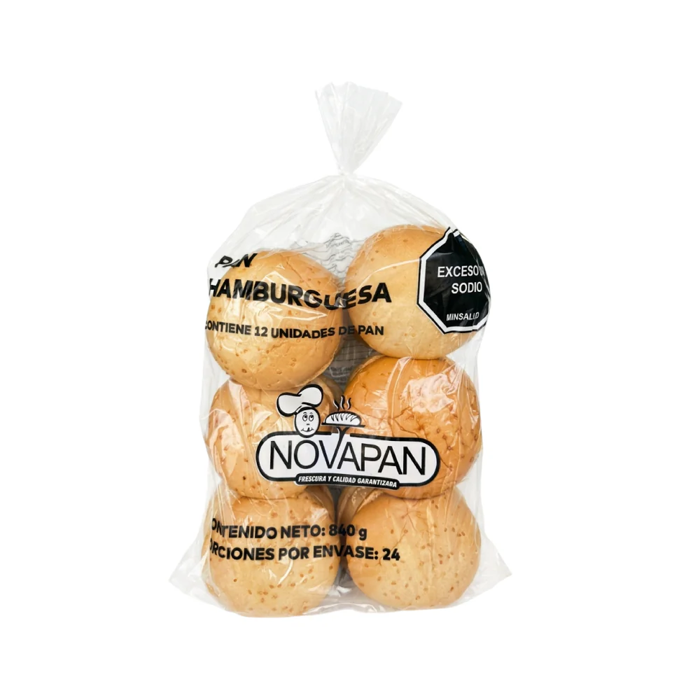 Pan Hamburguesa Novapan 12 Unidades (24) 840 Gr