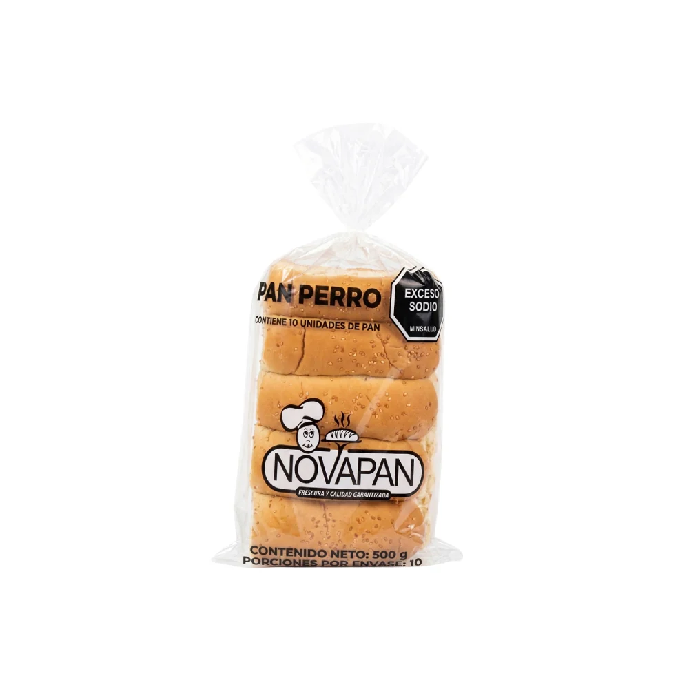 Pan Perro Novapan 10 Unidades 500 Gr