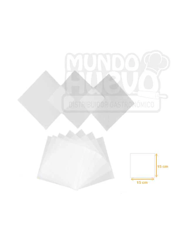 Papel Parafinado Blanco en Hoja 100 unds 15 x 15 cm