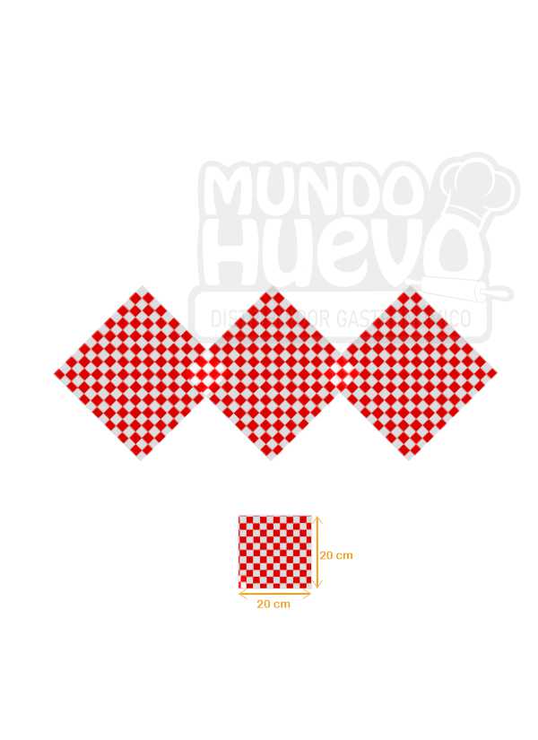 Parafinado En Hoja 100 Unds 20 X 20 CM Rojo