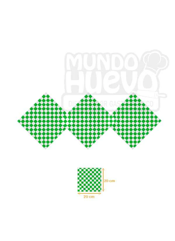 Parafinado En Hoja 100 Unds 20 X 20 CM Verde
