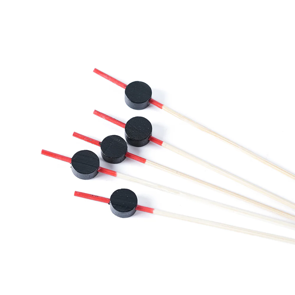 Pincho Bambú Perla Plana Negra 12 cm Selva Negra 100 Unidades