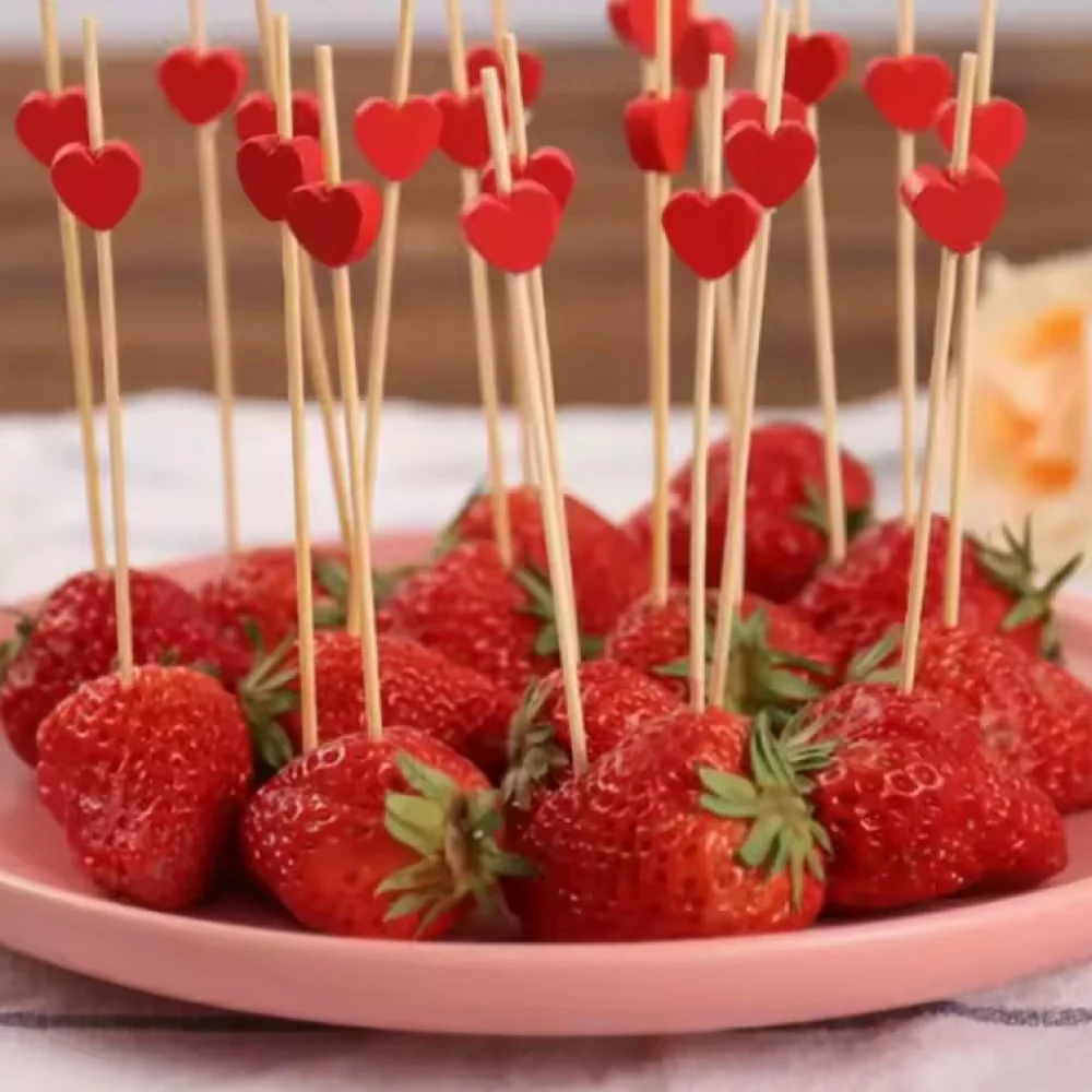 Pincho corazón rojo 12 cm Selva Negra 100 unidades - Image 2