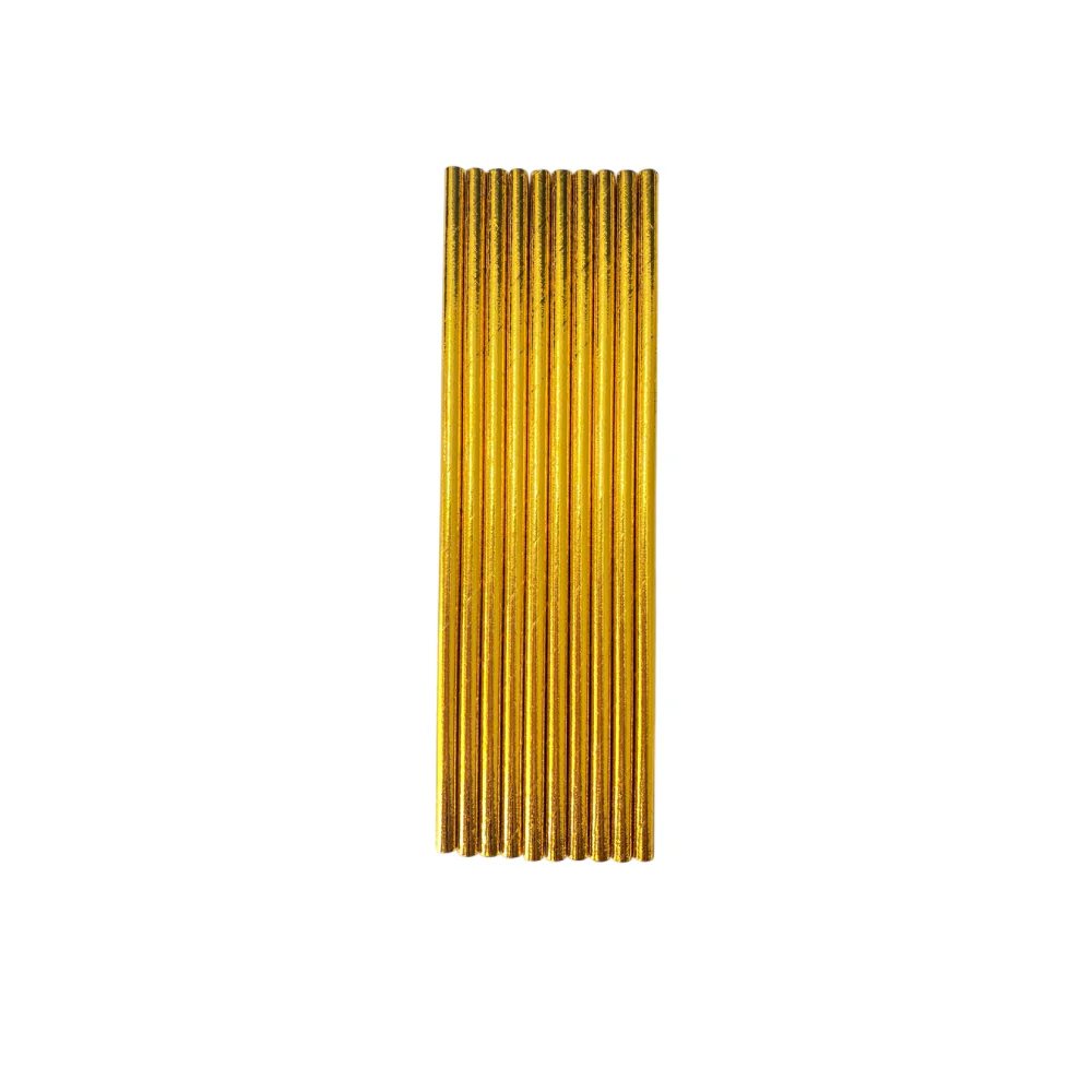 Pitillo Papel Dorado 19 cm Selva Negra 10 Unidades