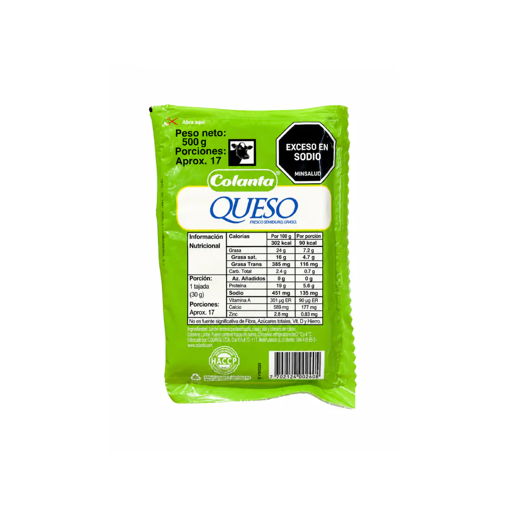 Queso Blanco Colanta 500 Gr