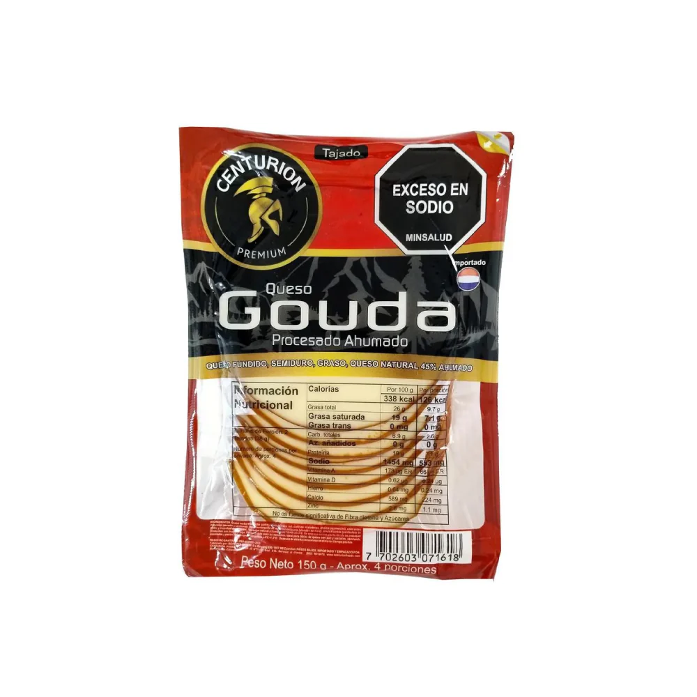 Queso Gouda Ahumado Tajado Centurion 150 Gr