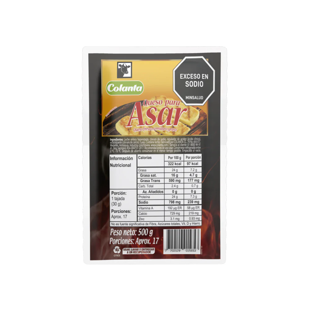 Queso para Asar Colanta 500 Gr