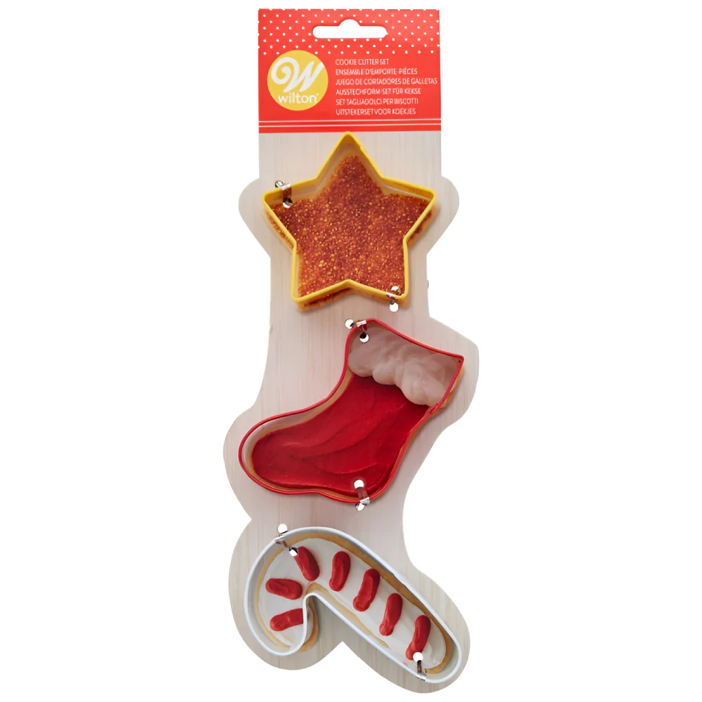 Set Cortadores Navideños Estrella, Bota Navideña, Bastón de Caramelo X 3 Unds. Wilton - Image 3