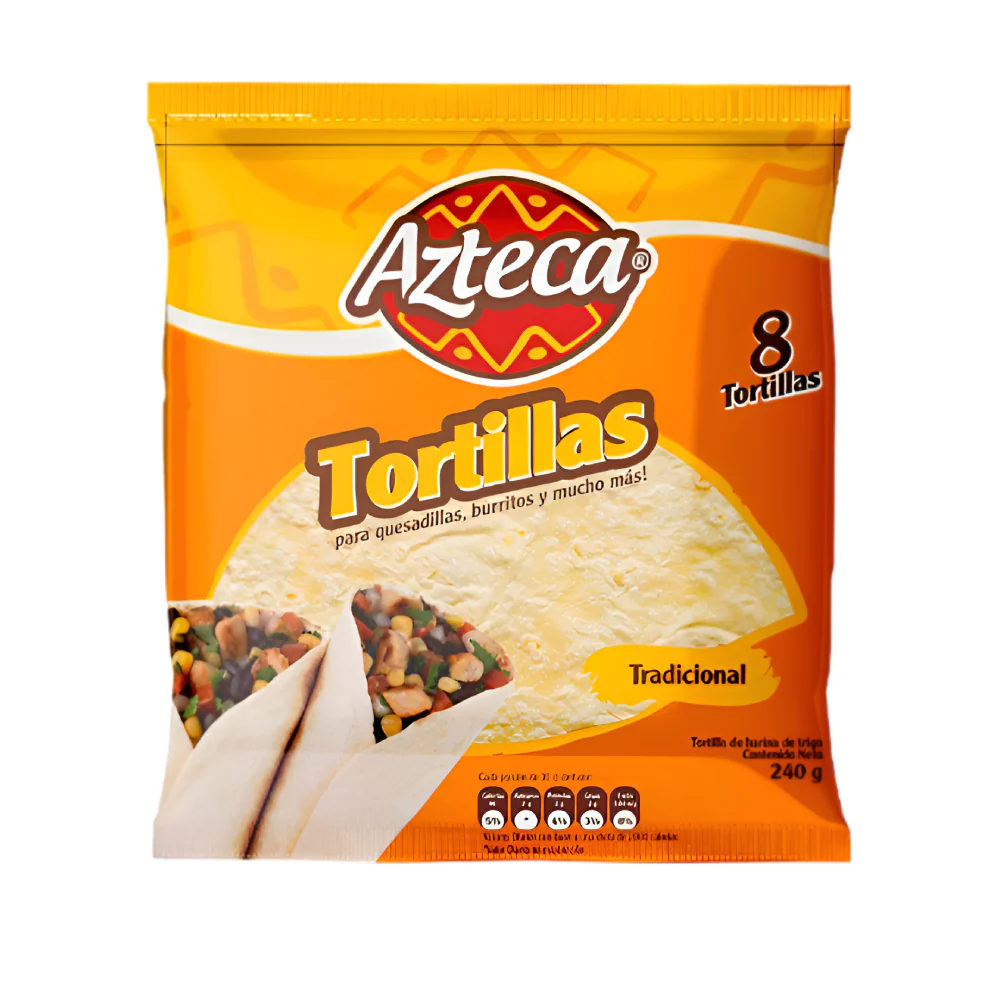Tortilla Azteca 25 Cm X 8 Unds. X 580 Gr
