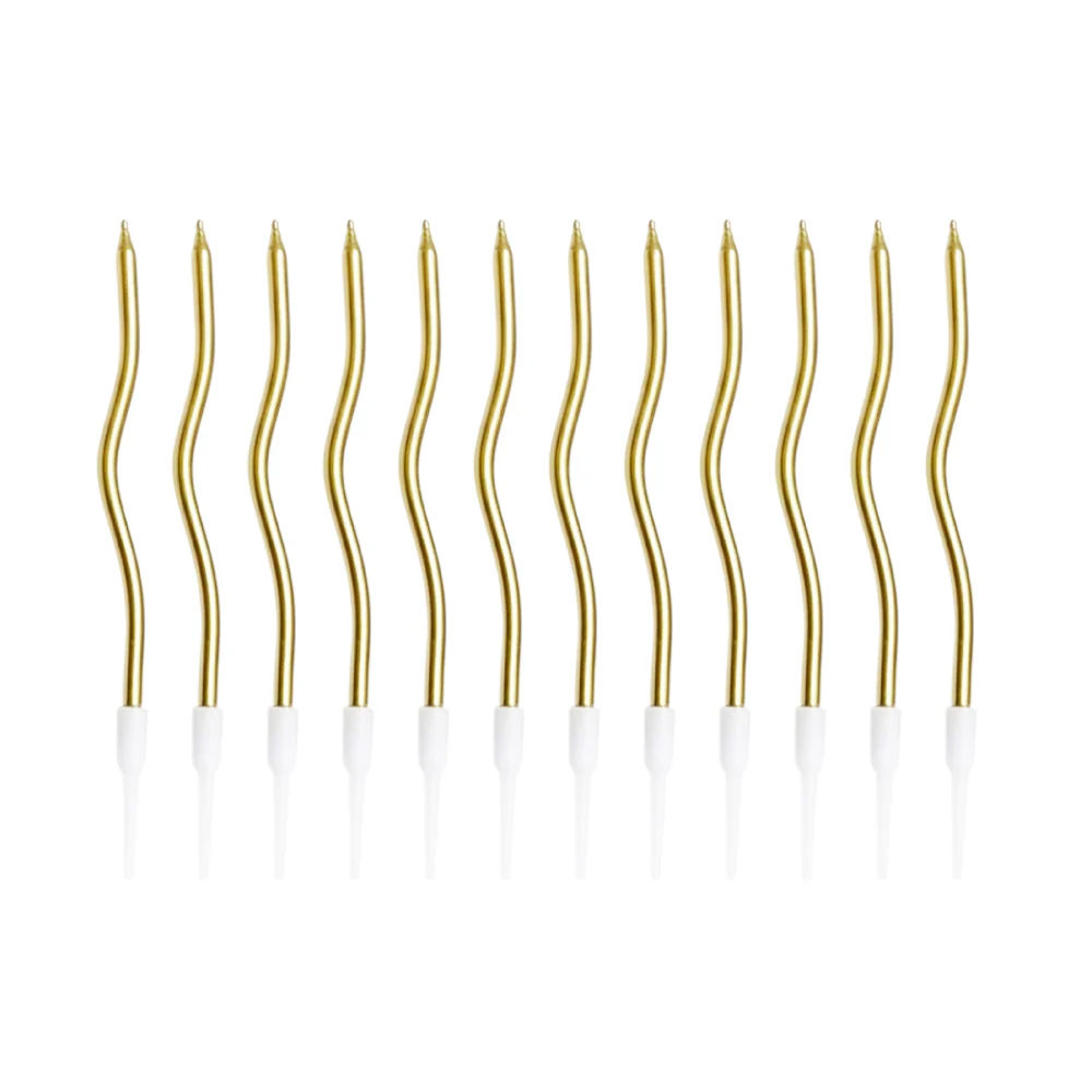 Vela Espiral Dorada 16 cm 12 Unds