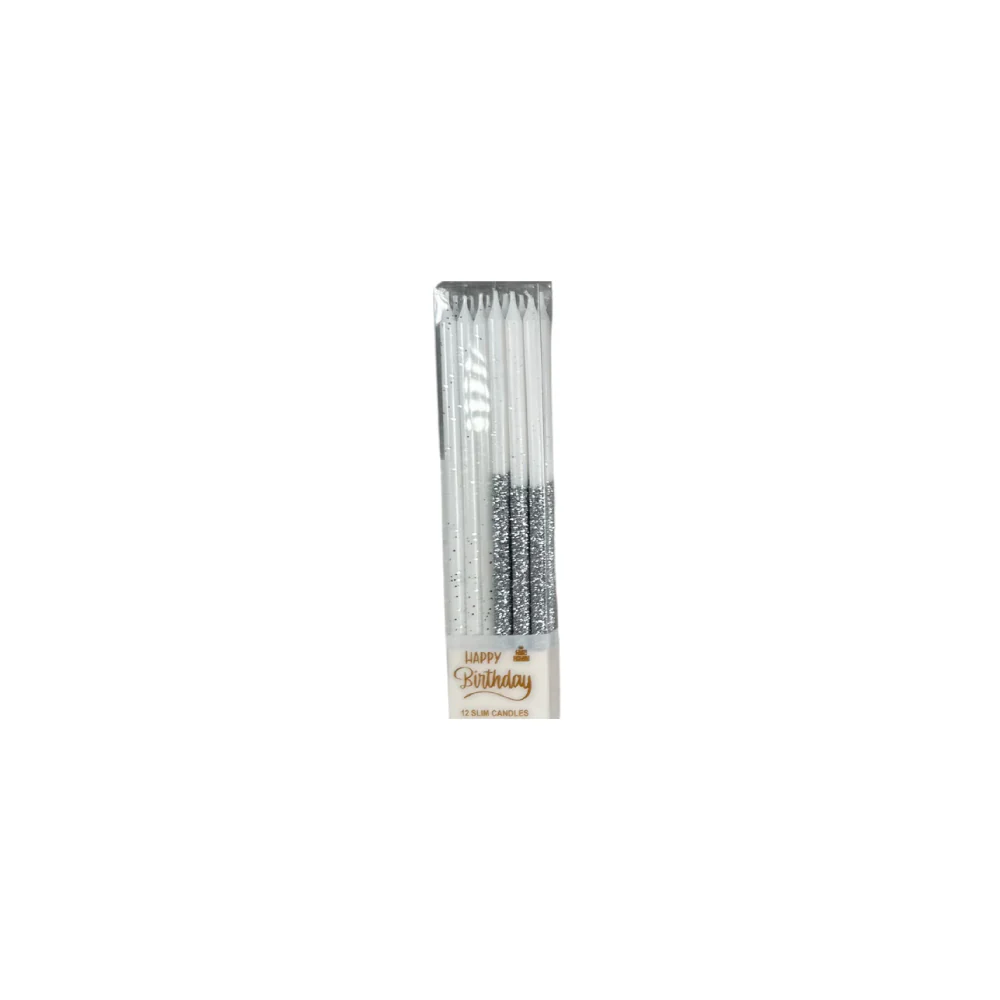 Velas Palito Blanca Escarcha 12 Unidades